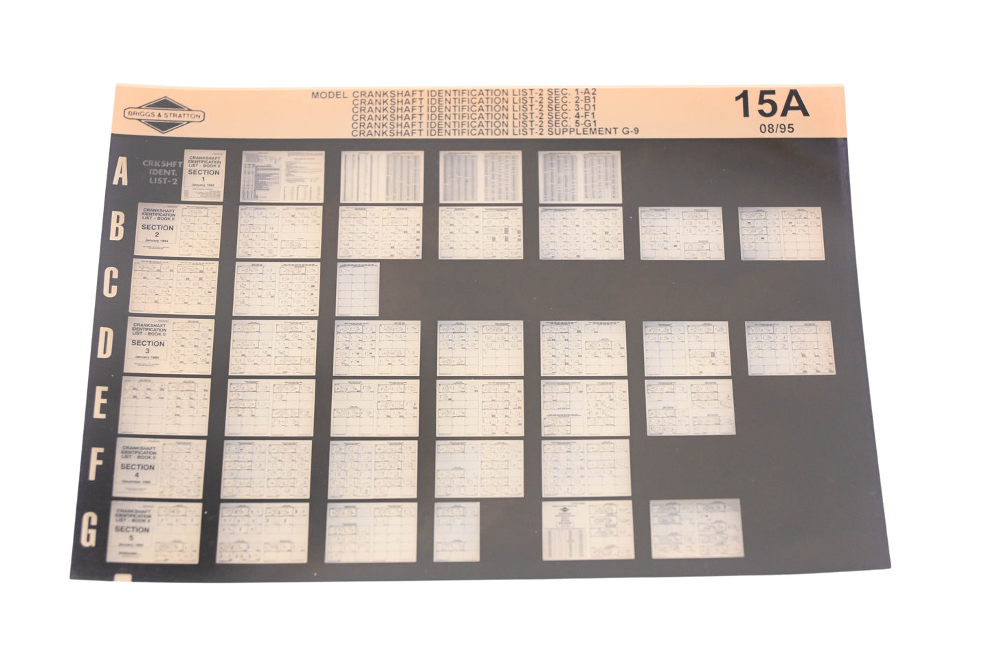 OEM Briggs & Stratton 15A Model Info Rev:8/95 Microfiche