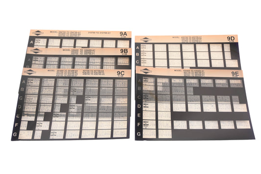 OEM Briggs & Stratton 9A, 9B, 9E Model Info Rev:1/98 Microfiche Lot