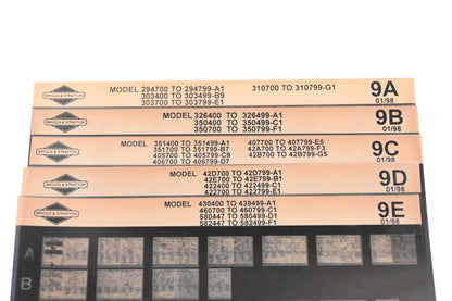 OEM Briggs & Stratton 9A, 9B, 9E Model Info Rev:1/98 Microfiche Lot