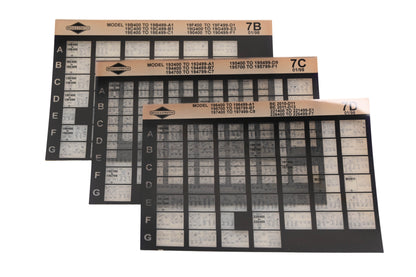 OEM Briggs & Stratton 7B, 7C, 7D Model Info Rev:1/98 Microfiche Lot