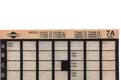 OEM Briggs & Stratton 7A Model Info Rev:2/97 Microfiche