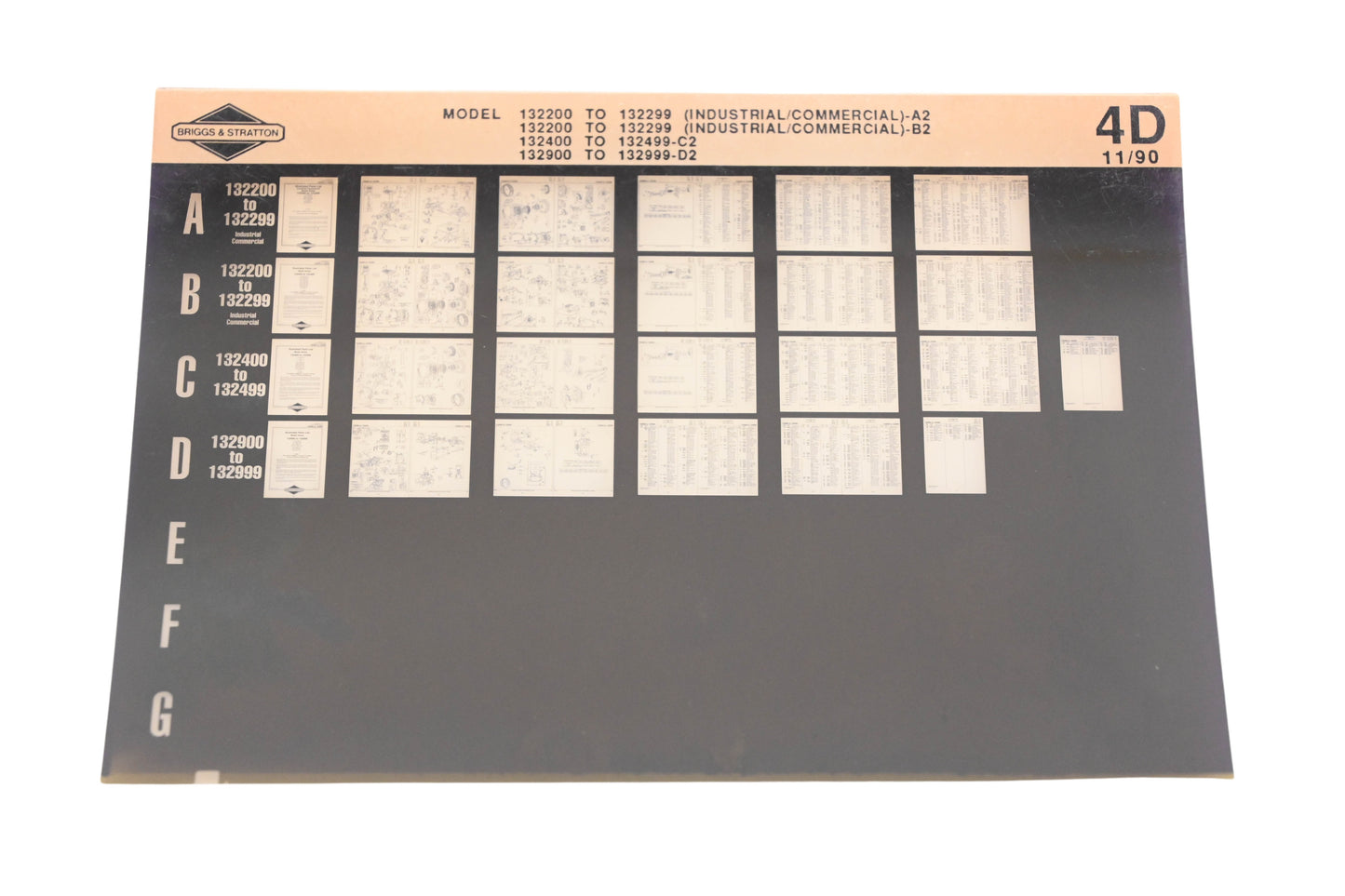 OEM Briggs & Stratton 4D Model Info Rev:11/90 Microfiche
