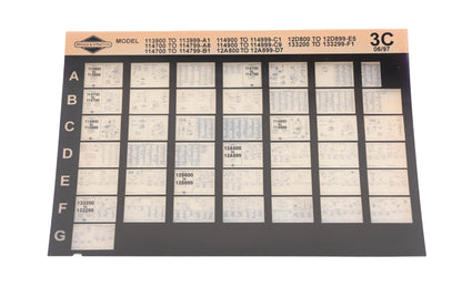 OEM Briggs & Stratton 3C Model Info Rev:6/97 Microfiche