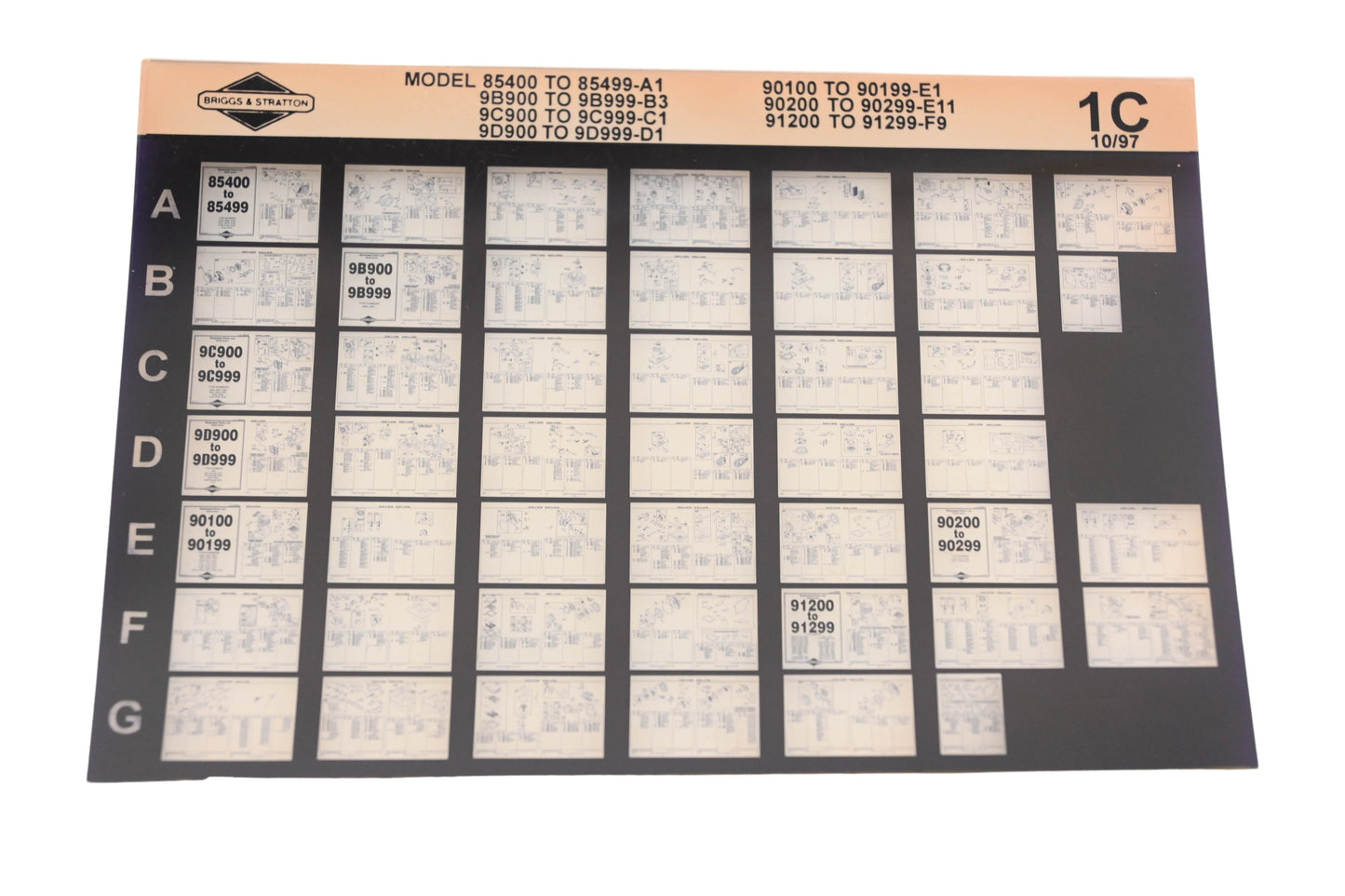 OEM Briggs & Stratton 1C Model Info Rev:10/97 Microfiche