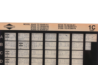 OEM Briggs & Stratton 1C Model Info Rev:10/97 Microfiche