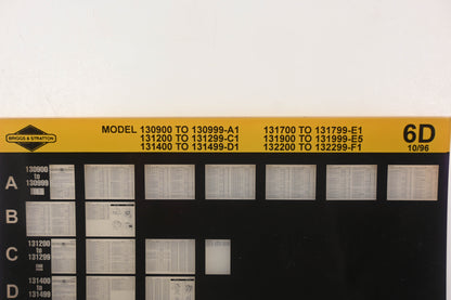 OEM Briggs & Stratton 6D Model Info Rev:10/96 Microfiche