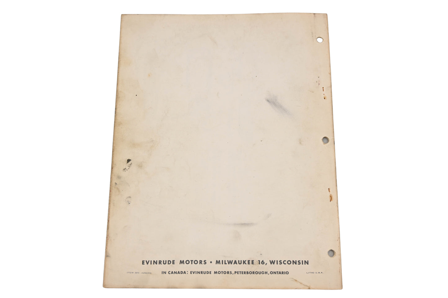 Evinrude 2672 1961 Starflite 75 Electric 50524/50225 Parts List Catalog
