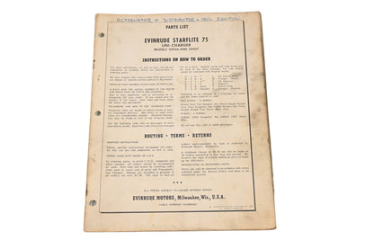 Evinrude 2673 Starflite 75 Uni-Charger 50926/50927 Parts List Catalog