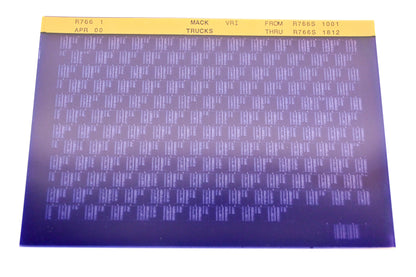 Mack R766 1 R766S1001 - R766S1812 VRI Microfiche NOS