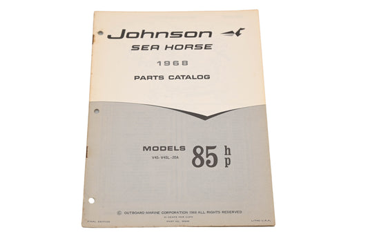 Johnson 383048 1968 Sea-Horse Model 85hp V4S-V4SL-20A Parts Catalog