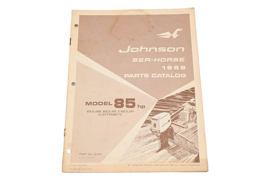 Johnson 383875 1969 Sea-Horse Model 85hp Electromatic Parts Catalog