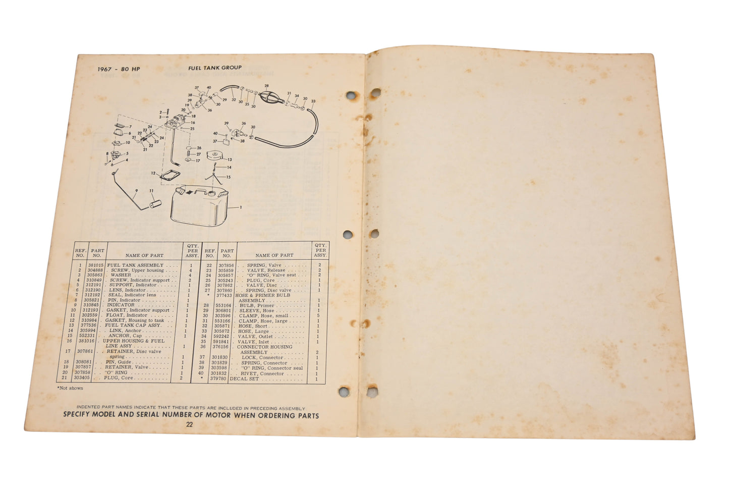 Evinrude 278881 1967 Speedfour 80hp 80752R/80753R Parts Catalog