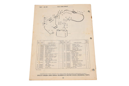 Evinrude 278880 1967 Sportfour 60hp 60752A,60753A/60732A/60733A Parts Catalog