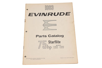 Evinrude 278451 1963 Starflite 75hp 75382E/75383E/75392E/75393E Parts Catalog