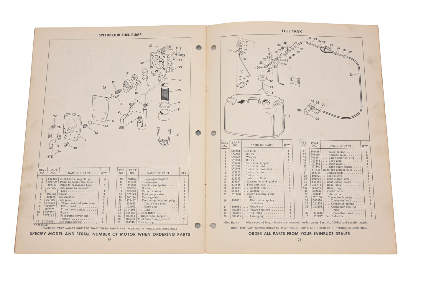 Evinrude 278450 1963 Speedfour 75hp 75352C-R/75353C-R Parts Catalog