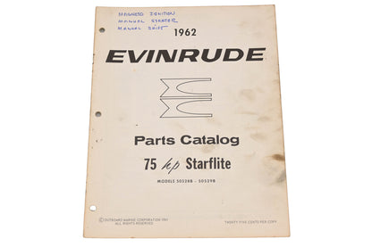 Evinrude 278384 1962 Starflite 75hp 50528B-50529B Parts Catalog