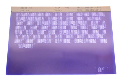 Mack RB688 13 RB688S5370 - RB688S5611 VRI Microfiche NOS