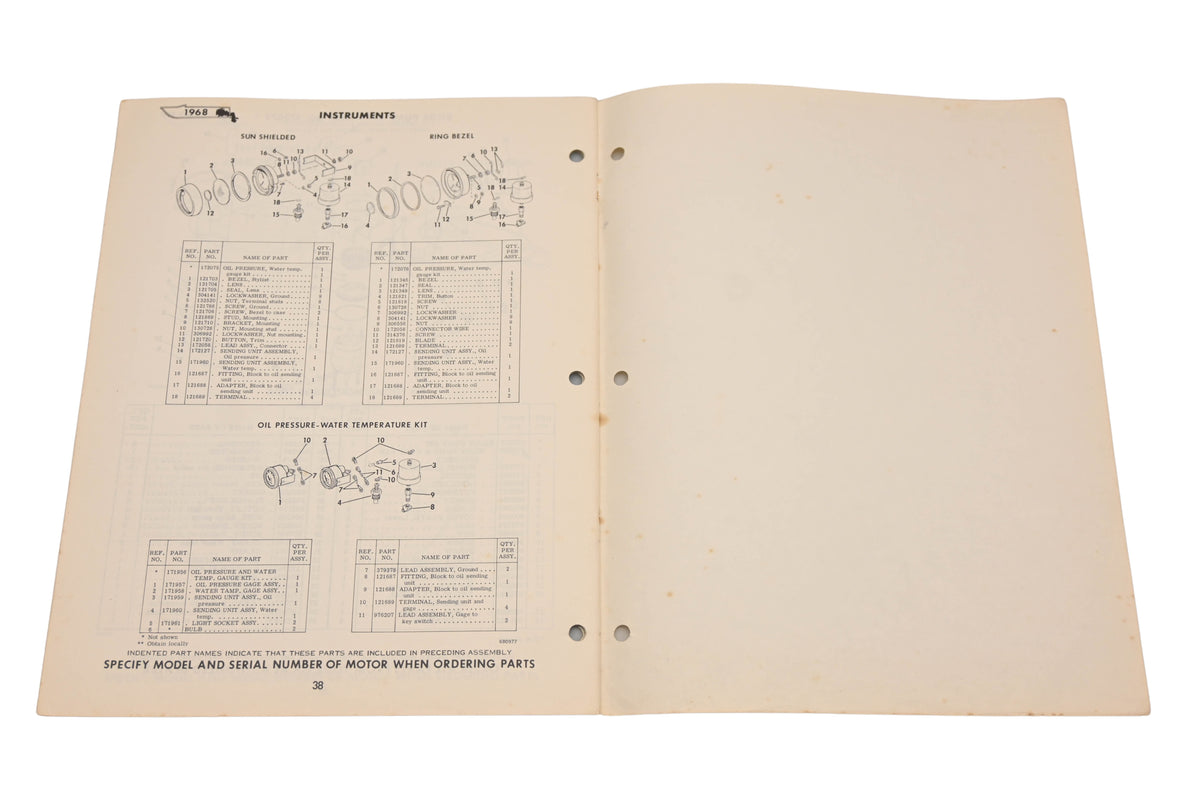 OMC 383055 1968 80hp NU NUE-10S Parts Catalog