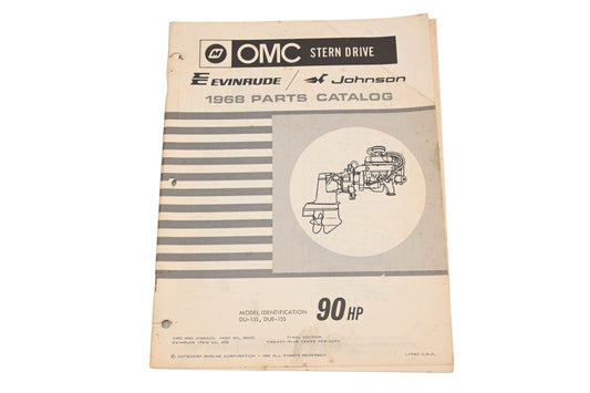 OMC 383100 1968 90hp DU-15S DUE-15S Parts Catalog