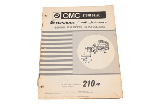 OMC 383056 1968 210hp TU-17R TUE-17R Parts Catalog