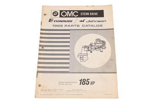 OMC 383103 1968 185hp KU-16C KUE-16C Parts Catalog