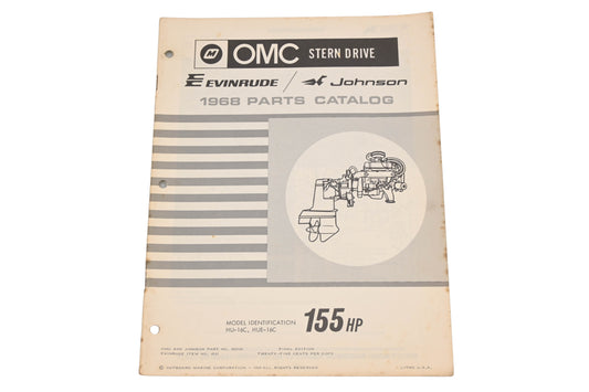 OMC 383102 1968 155HP HU-16C HUE-16C Parts Catalog