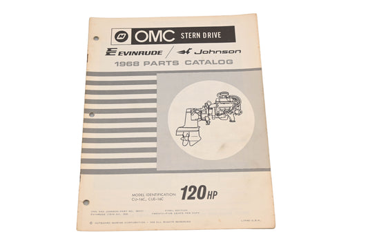 OMC 383101 1968 120hp CU-16 CUE-16C Parts Catalog