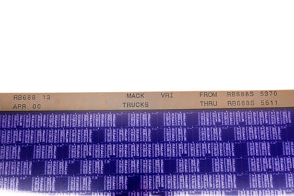 Mack RB688 13 RB688S5370 - RB688S5611 VRI Microfiche NOS