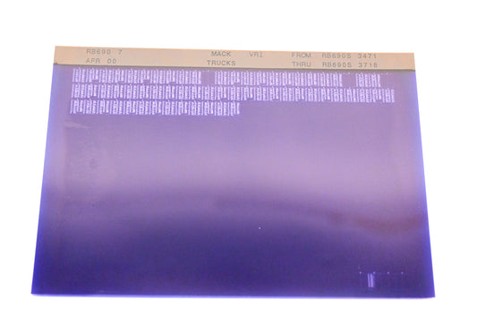 Mack RB690 7 RB690S3471 - R690S3718 VRI Microfiche NOS