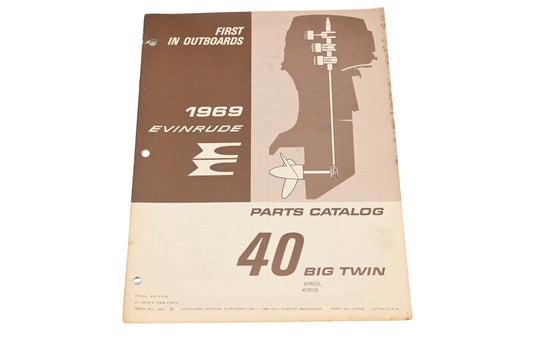 Evinrude 279135 1969 40 Big Twin 40902R,40903R Parts Catalog