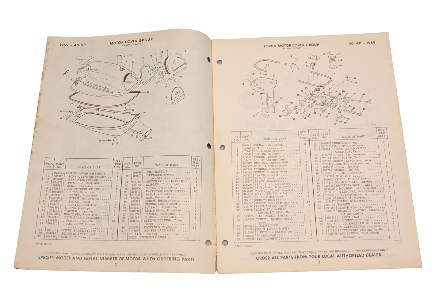 Evinrude 279135 1969 40 Big Twin 40902R,40903R Parts Catalog