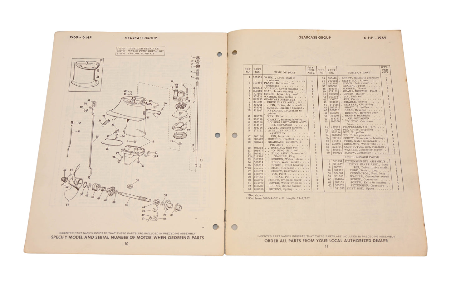 Evinrude 279130 1969 6 Fisherman 6902M,6903M Parts Catalog