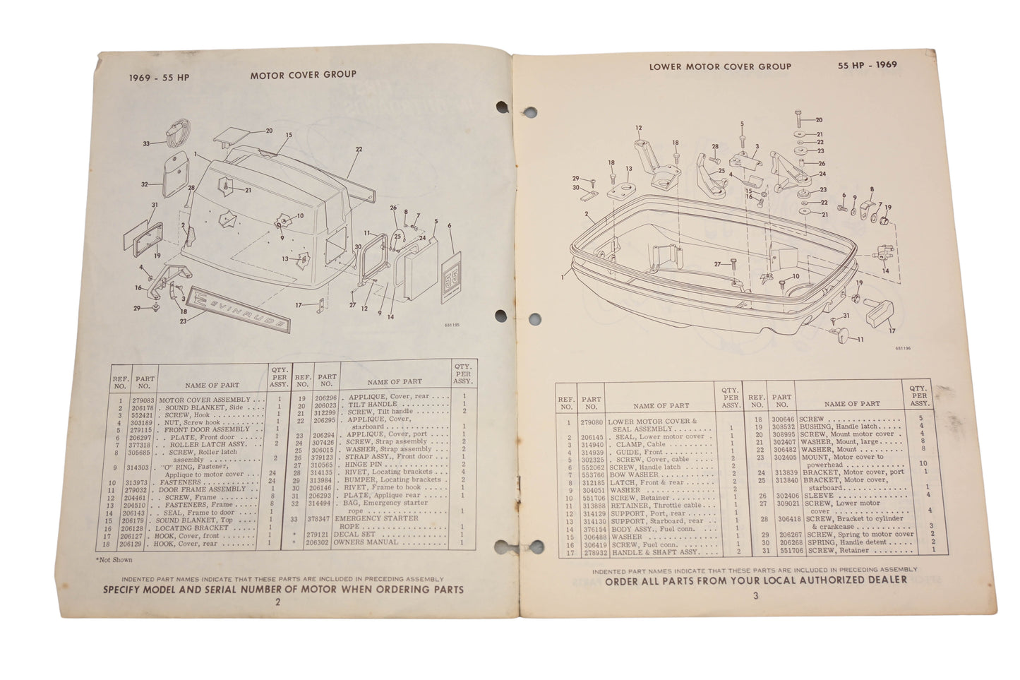 Evinrude 279138 1969 55 Triumph 55972C,55973C,55972A,55973A Parts Catalog
