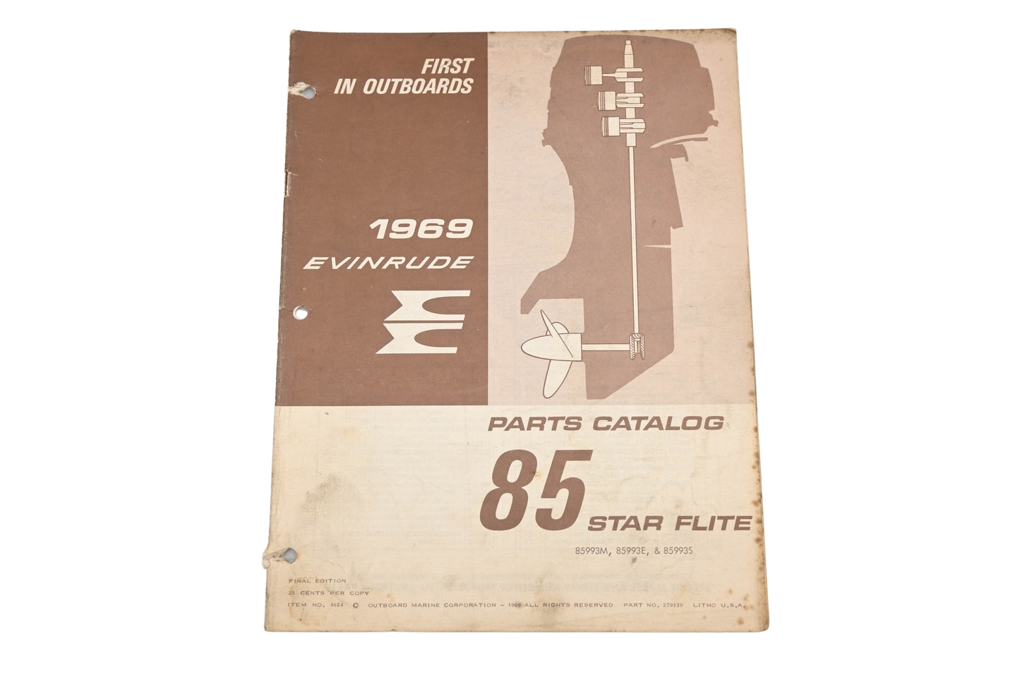 Evinrude 279139 1969 85 Starflite 85993M,85993E, 85993S Parts Catalog
