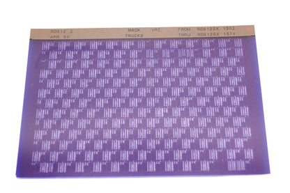 Mack RD612 2 RD612SX1302 - RD612SX1574 VRI Microfiche NOS
