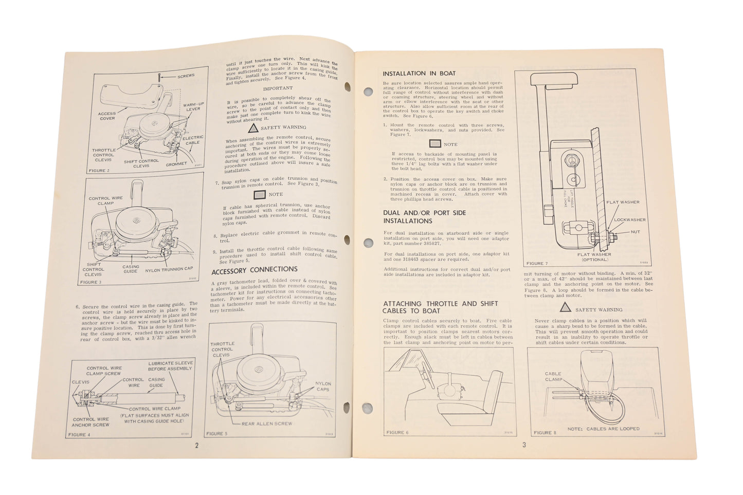OMC 318318 1972 50-135hp Remote Control Installation Operation Instruction