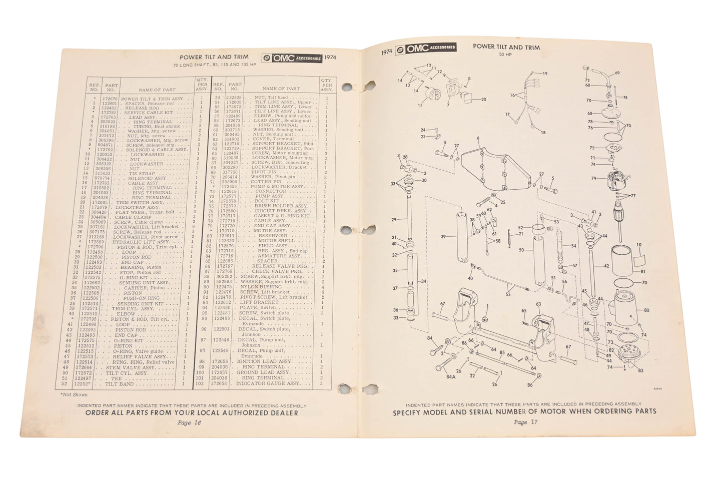 OMC YO007-52 1974 Power Trim-Tilt Troubleshooting Guide