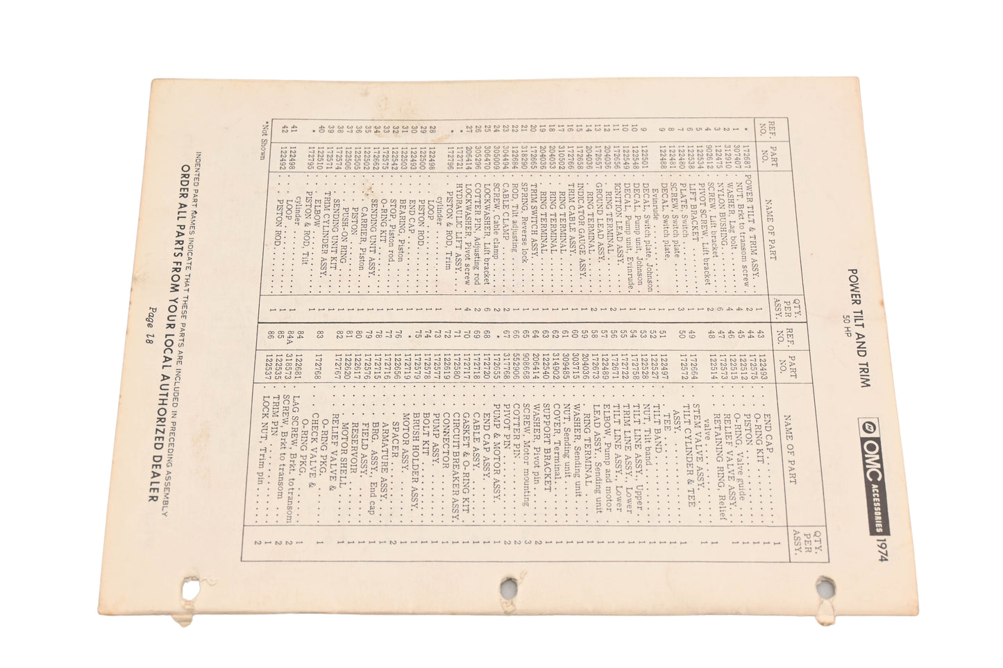 OMC YO007-52 1974 Power Trim-Tilt Troubleshooting Guide