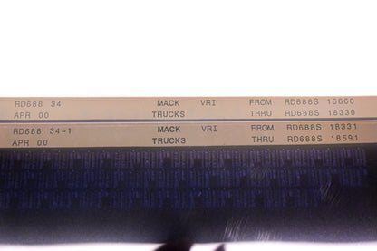 Mack RD688 34, RD688 34-1 RD688S16660 - RD688S18591 VRI Microfiche Lot of 2 NOS