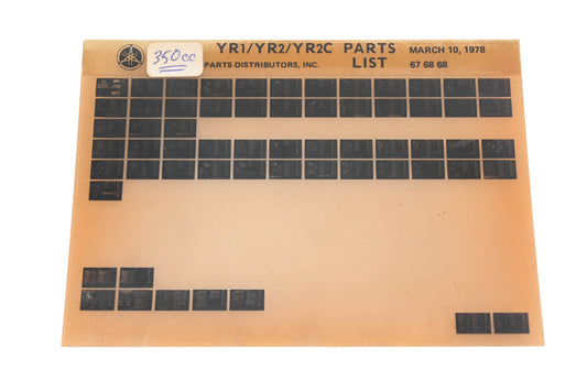 OEM Yamaha AN002-189 YR1/YR2/YR2C Parts List Microfiche Rev:3/10/1978