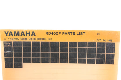 OEM Yamaha AN002-195 RD400F Parts List Microfiche Rev:12/14/1979