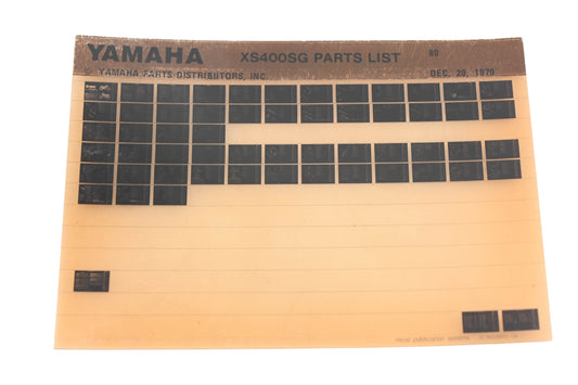 OEM Yamaha AN002-199 XS400SG Parts List Microfiche Rev:12/23/1979
