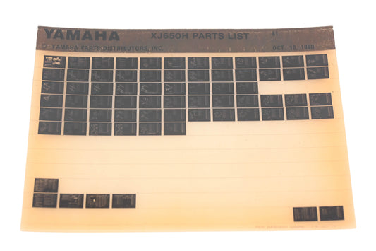 OEM Yamaha AN002-204 XJ650H Parts List Microfiche Rev:10/10/1980