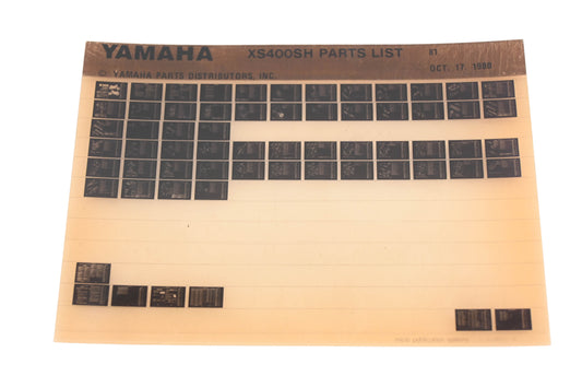 OEM Yamaha AN002-207 XS400SH Parts List Microfiche Rev:10/17/1980
