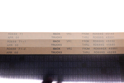 Mack RD688 71, RD688 71-1 RD688S45140 - RD688S46266 VRI Microfiche Lot of 3 NOS