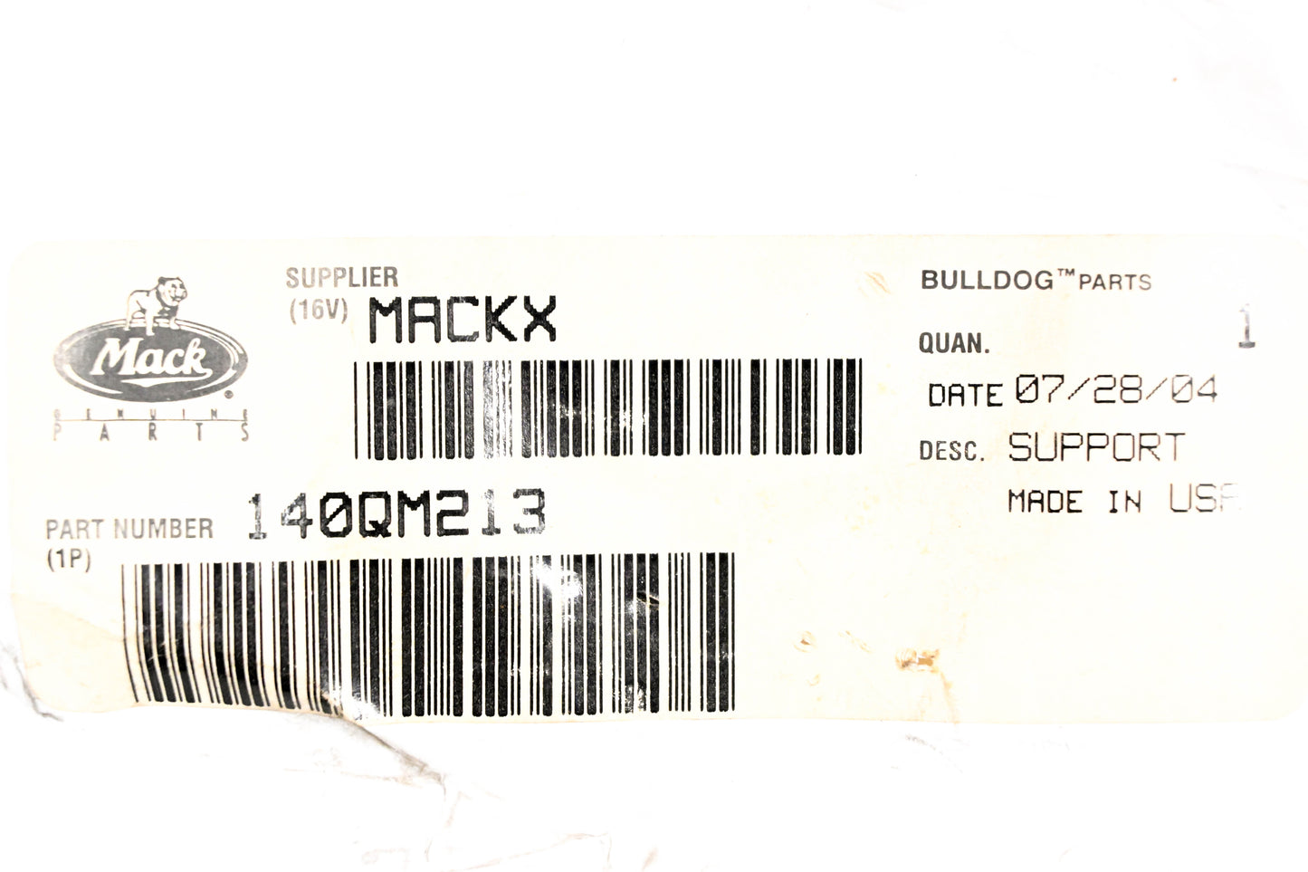 Mack 140QM213 Support Bracket NOS