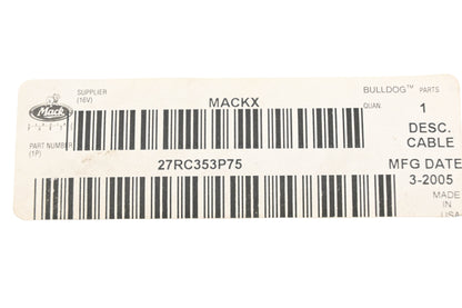 Mack 27RC353P75 Control Cable NOS