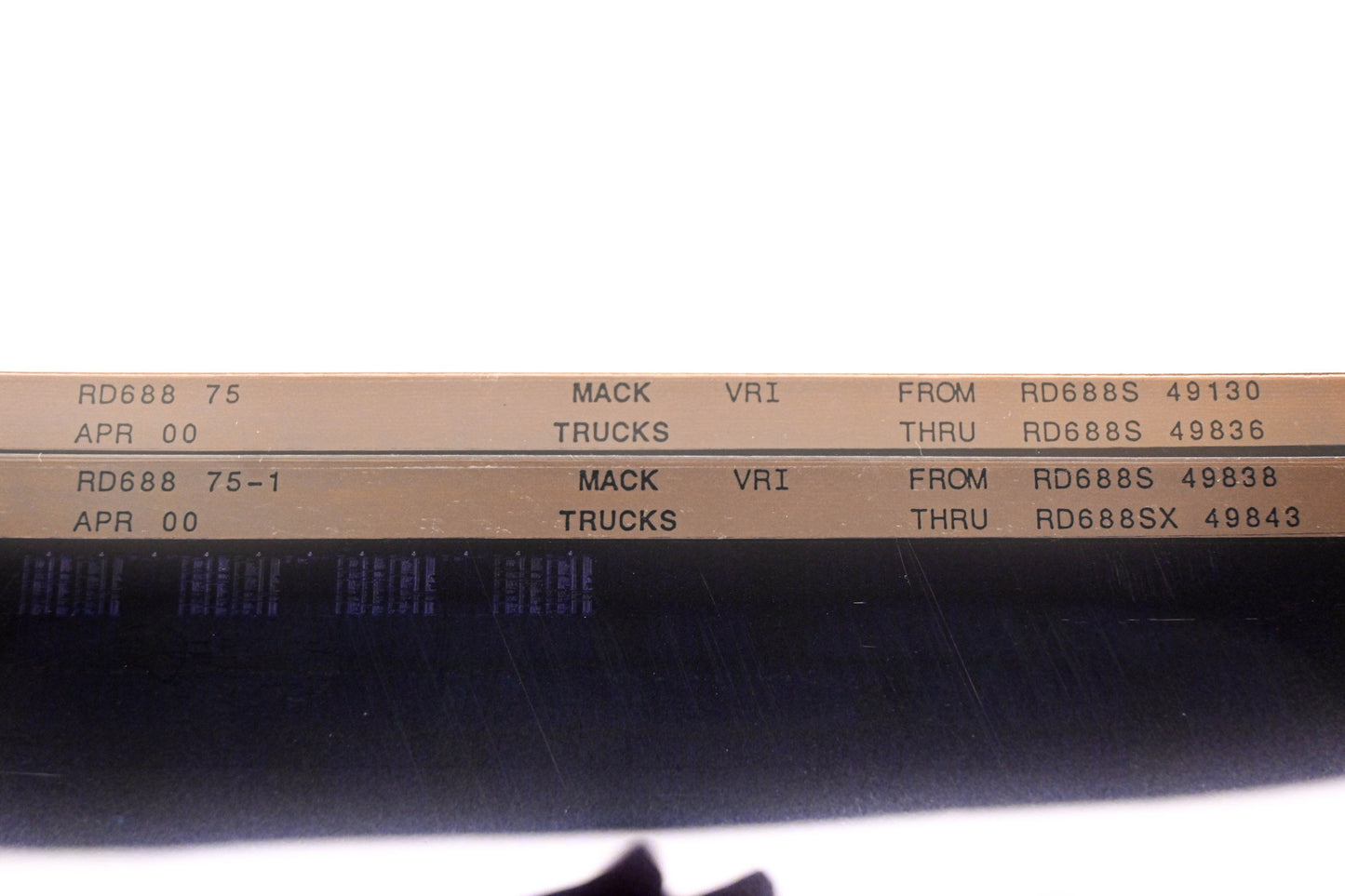 Mack RD688 75, RD688 75-1 RD688S49130 - RD688SX49843 VRI Microfiche Lot of 2 NOS