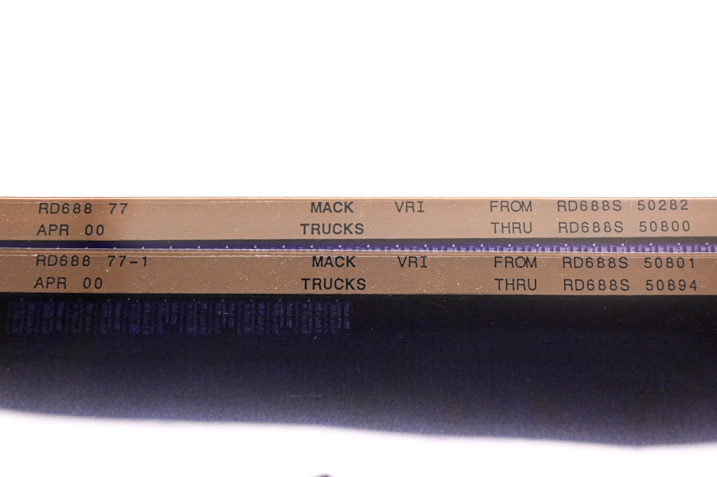 Mack RD688 77, RD688 77-1 RD688S50282 - RD688S50894 VRI Microfiche Lot of 2 NOS