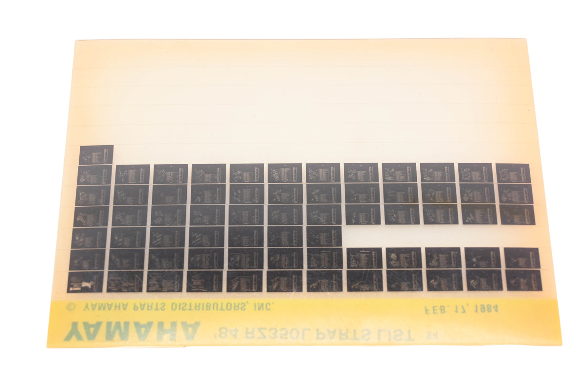 OEM Yamaha AN002-223 1984 RZ350L Parts List Microfiche Rev:2/17/1984